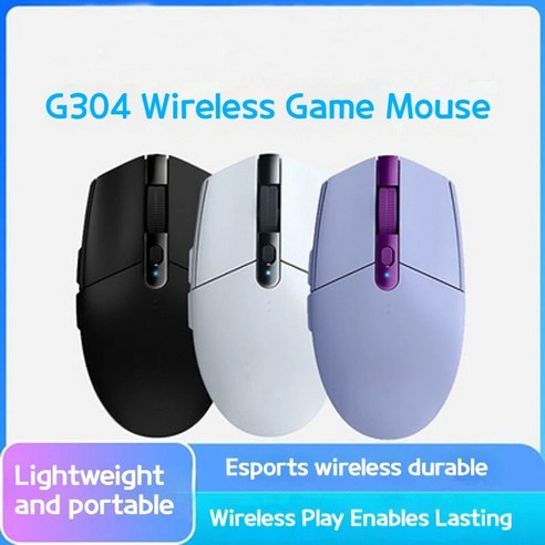 G304 무선 Esports 기계식 게이밍 마우스 멀티 컬러 무선 마우스 센서 경량 게이밍 마우스 노트북 액세서리, 없음, 4.G304 blue