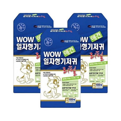 와우 애견용 일자형 속기저귀 리필, 중형, 300매