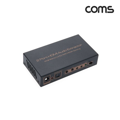 Coms HDMI 2.0 2대1 선택기 및 오디오 분리 컨버터 오디오광 RCA AS897, 1개