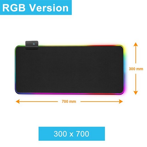 [SW] RGB 마우스 패드 게임용 마우스 패드 게이머 대형 책상 백라이트 매트 컴퓨터 Led 카펫 표면 Mause Ped Xl Deskpad Protector, RGB300x700mm_러시아