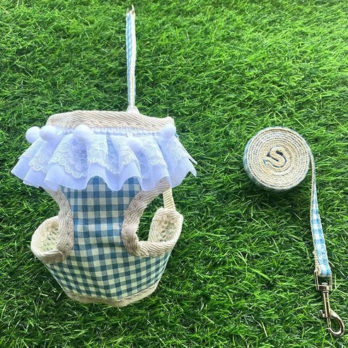 MIRTS 강아지하네스 강아지옷, 밝은 파란색, 1.0cm