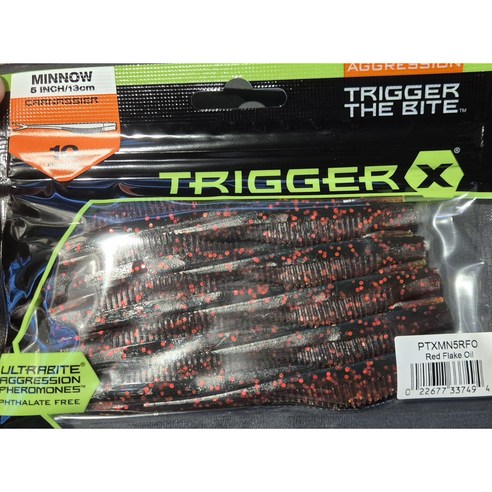 라팔라 트리거x 5인치 미노우웜 광어 우럭 농어 배스 웜, 1세트