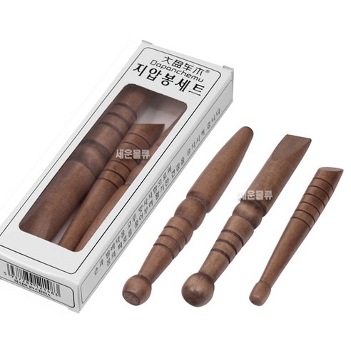 [1SET 무배] (고급 원목 지압봉 3P 1SET) 발마사지 안마기 발 지압 발바닥 안마봉 지압기 마사지기, 다크브라운 [1set]