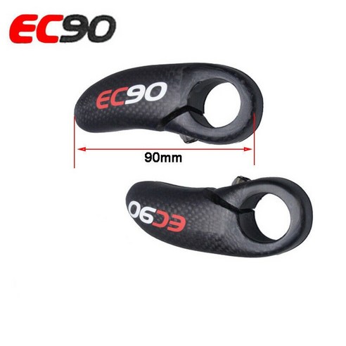 자전거핸들높이 에어로 드롭 핸들바 ec90 22.2 탄소 섬유 mtb 자전거 핸들 바 엔드 90125mm 인체 공학적 3k mtb 핸들 바 엔드 자전거 액세서리 1 쌍, ec90-125mm