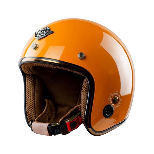 나폴리 Napoli helmet 오픈페이스 SH 루비 유광 오렌지 안전 인증 스쿠터 바이크 헬멧 소두핏 하이바 레트로 클래식 텐덤 반모 킥보드, 유광오렌지헬멧+GRS쉴드(반투명)