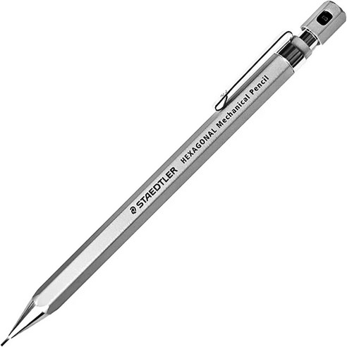 STAEDTLER 스테들러 헥사고날 육각 샤프펜슬 실키 실버, 1개, 실키 실버 + 0.05cm