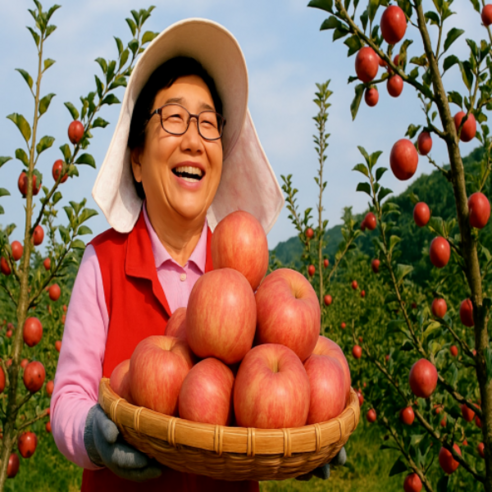 가을 햇살 머금은 청송 유기농 홍로 사과: 자연이 선사하는 최고의 선물 유기농사과