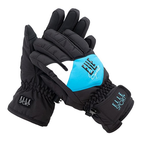 엘르 겨울 방한 스키 보드 장갑 양손착용 EJ2305, 블랙 + 블루