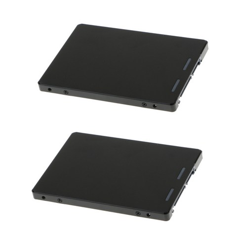2x MSATA-2.5" SATAIII 컨버터 어댑터 카드 SSD 인클로저 케이스 알루미늄, {"사이즈":"100x70x7mm"}, {"색상":"블랙"}, {"수건소재":"알루미늄"}