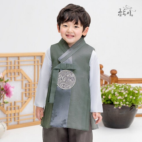금동이 [금동이한복] AM127 남카키주름 아동한복 남아한복s