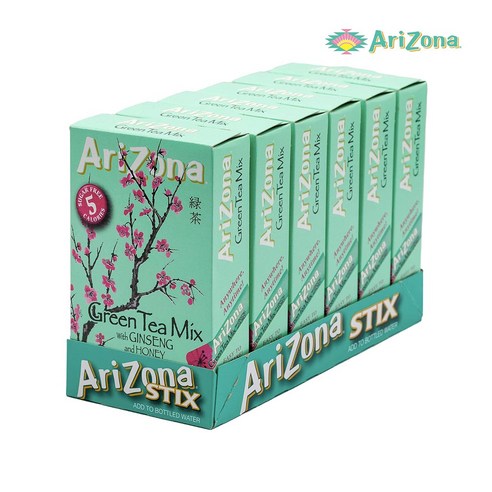 아리조나 분말 그린티믹스 진생앤허니 10스틱 6팩 / Arizona Green Tea With Ginseng Iced Tea 10Ct 6pack, 6개