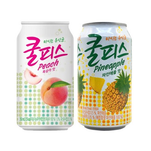 제트스카이 동원 쿨피스 복숭아 파인애플 2종 혼합 12+12 350ml 24개