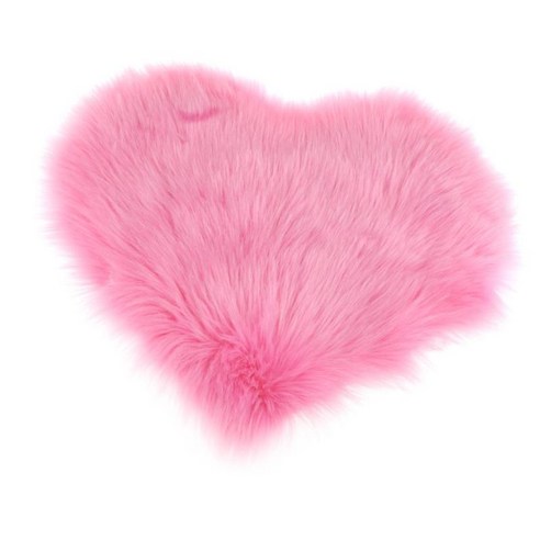 소파 또는 차를 위한 40x50cm 심장 모양 양탄자 바닥 매트 방석, 다크 핑크, {"수건소재":"설명"}