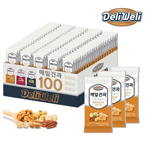 델리웰리 프리미엄 100봉, 100개의 매일견과 견과류100봉 델리웰리 프리미엄 100봉, 100개의 매일견과 견과류100봉