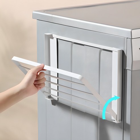 마그네틱건조대접이식미니세탁기공간활용자석튼튼한부착형발코니선반정리다용도, 접이식 수납선반 - 화이트 1개
