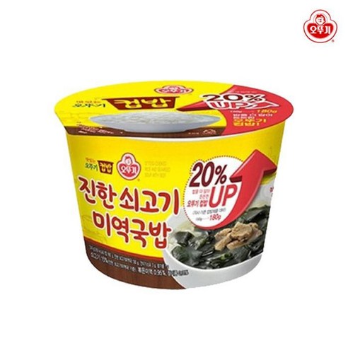 오뚜기 맛있는 컵밥 진한 쇠고기 미역국밥, 314g, 3개 
면/통조림/가공식품