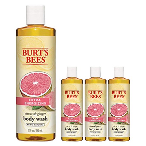 버츠비 바디 워시 엑스트라 에너자이징, Citrus & Ginger, 4개, 350ml
