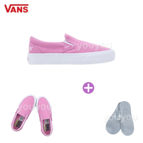 [YUYU] Vans 반스 슬립온 VR3 여성용 로우탑 핑크 + 페이크삭스 1P