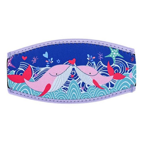 다이빙마스크 스노클 프리다이빙 풀페이스 마스크 프렌 스쿠버 다이빙 스노클링 마스크 스트랩 커버 컴포, 03 C Blue Shell Pattern