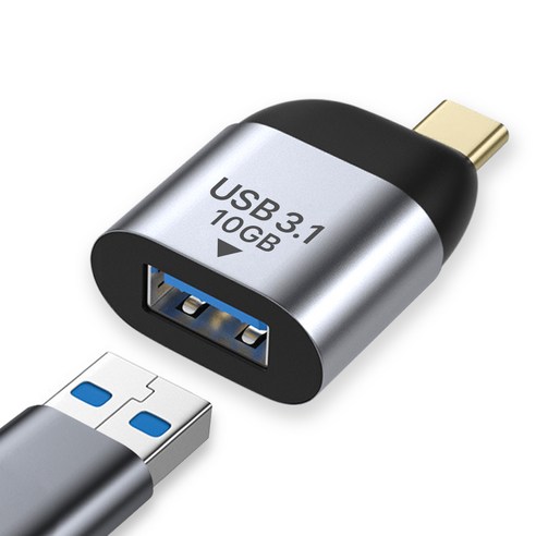 시그니처 USB 3.1 to C타입 OTG 변환 젠더 연결 고속충전, 1개, 실버, 37mm
