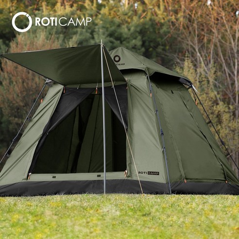 원터치쉘터  로티캠프 사각 원터치텐트 3-4인용, 카키