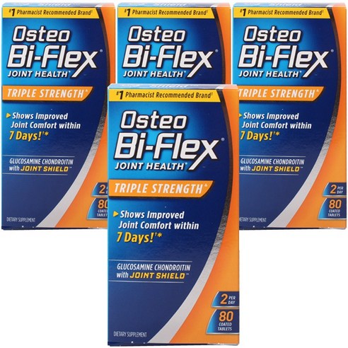 오스테오바이플렉스 조인트 헬스 트리플 스트랭스 코티드 타블렛, 4개, 80정