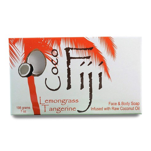 Organic Fiji 오가닉 페이스 앤드 바디 코코넛 오일 솝 198g, Lemongrass Tangerine