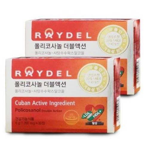 폴리코사놀  레이델 폴리코사놀 더블액션 200 mg X 30정 김명민 폴리코사놀, 2개