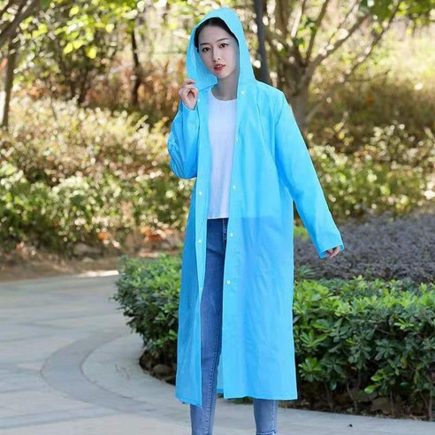 DFMEI 비옷에 두꺼운 남녀 공용 롱기장 야외여행 등산 트레킹 비옷 휴대형입니다., DFMEI 보람이요