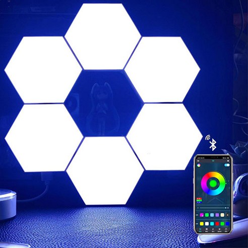 선마트 led 무드등 벽등 DIY 조립식 벽조명 혼합색상, 1PCS APP 버전