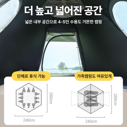 편안함과 편의성을 제공하는 야외 애호가를 위한 아이엠 원터치 육각텐트