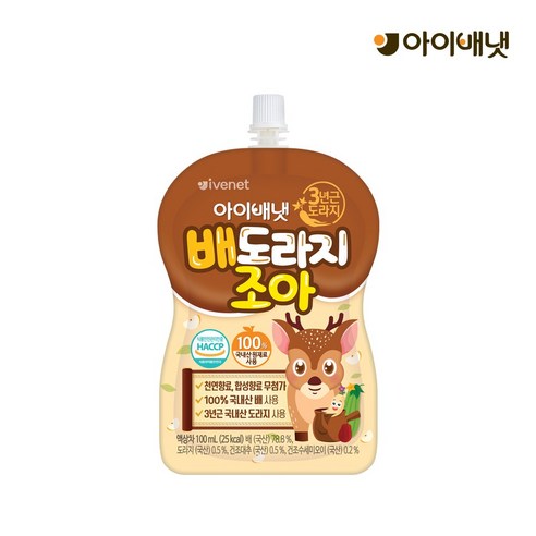 아이배냇 국산 배도라지조아 100ml, 20개