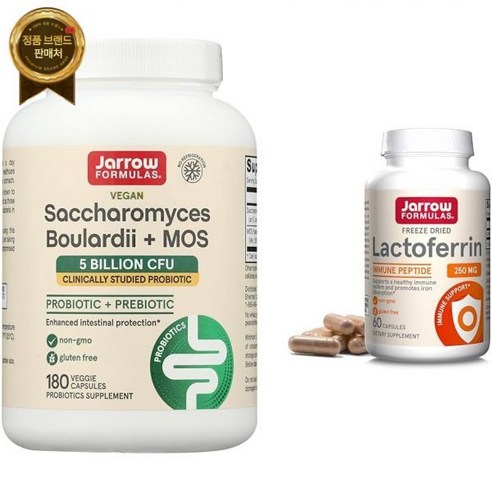 자로우 Formulas 포뮬러 사카로미세스 불라디 프로바이오틱스 + MOS 50억 CFU 효모 락토페린 250 mg - 지원 당단백질, Unflavored + Lactoferrin 250 m, 180 Servings (Pack of 1), 1개
