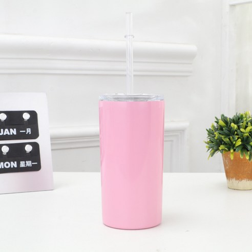KORELAN 창의 12oz 직신 컵 304 스테인리스강 야외 보온 커피 컵 냉동 자동차 컵, 광택분, 20oz 배평 덮개