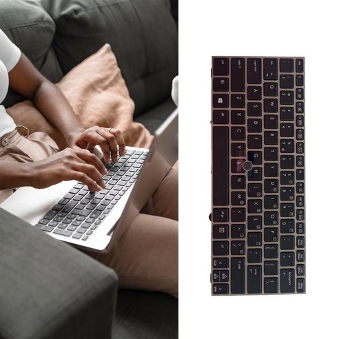 백라이트 실버 프레임 미국 레이아웃 키보드