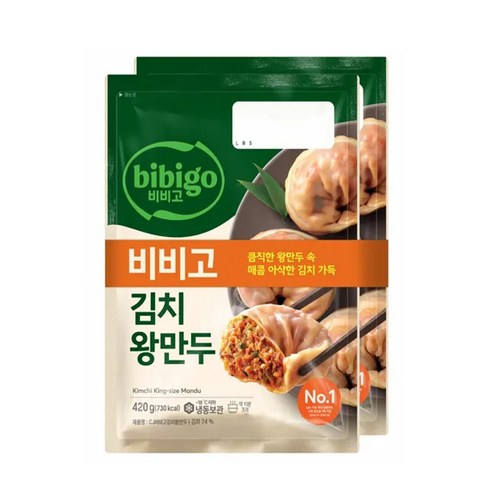 (냉동)[비비고]김치왕만두, 420g, 8개