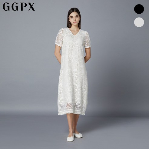 GGPX 레이스 프린지 롱 원피스 GOHOPB85F