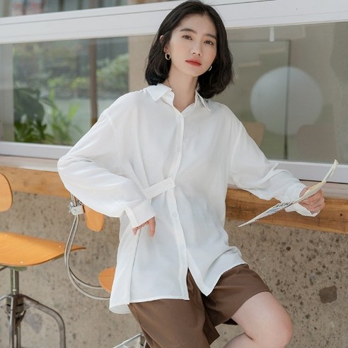 SU 이른 봄 옷 가을 새로운 화이트 폴로 칼라 셔츠 여성 긴 소매 디자인 틈새 한국 스타일 겉옷