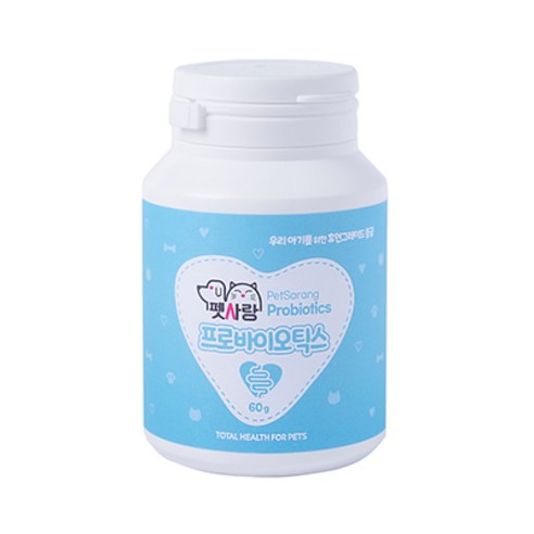 펫사랑 강아지 고양이 장건강 유산균 프로바이오틱스 60g, 장건강/유산균, 1개