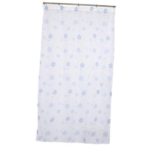 100cmx250cm 잎 패턴 장식 깎아 지른 커튼 거즈 커튼 홈 호텔 창 장식 막대 주머니, Blue-200x250cm, Voile