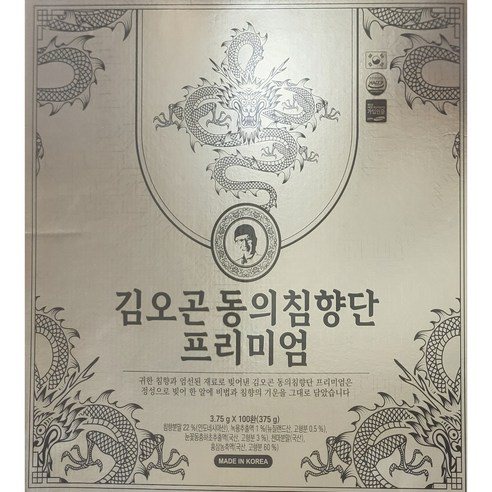 김오곤 동의침향단 프리미엄 100환 침향22% 쇼핑백포함, 1개, 375g 미녹시딜 효과