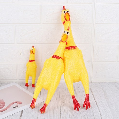 디지펫 강아지 삑삑이 장난감 소리나는닭 인형 엽기닭 장난감닭, 엽기닭 소(16cm)