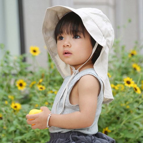 완벽한 자외선 차단과 스타일을 겸비한 베베코지 유아 아기 플랩캡 버킷햇