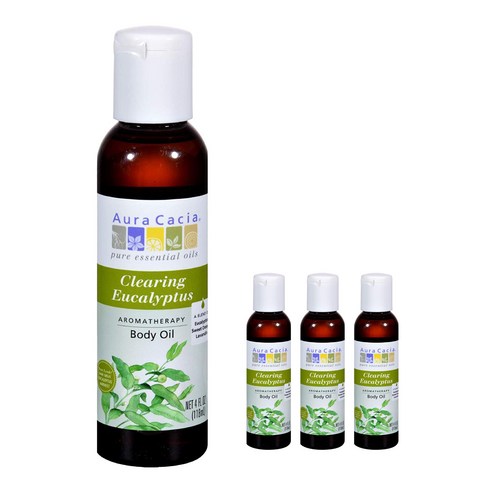 아우라카시아 아로마테라피 바디 오일, 118ml, 4개, Clearing Eucalyptus