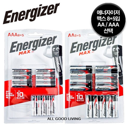 에너자이저 알카라인 맥스 배터리 8+5개입 AA / AAA 건전지 / 도어락 리모컨, AAA 8+5입 1개