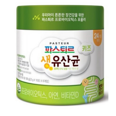 파스퇴르 키즈 생유산균 프로바이오틱스 20억, 2g x 60포