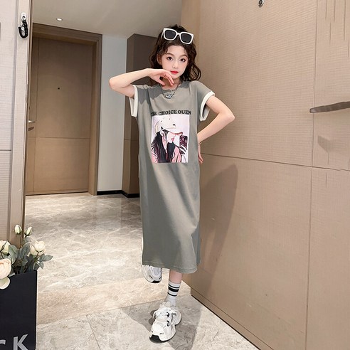 비비키드 딜리안 초등생 여아 여름 원피스 초중생 긴치마 주니어 러블리 캐쥬얼 롱치마