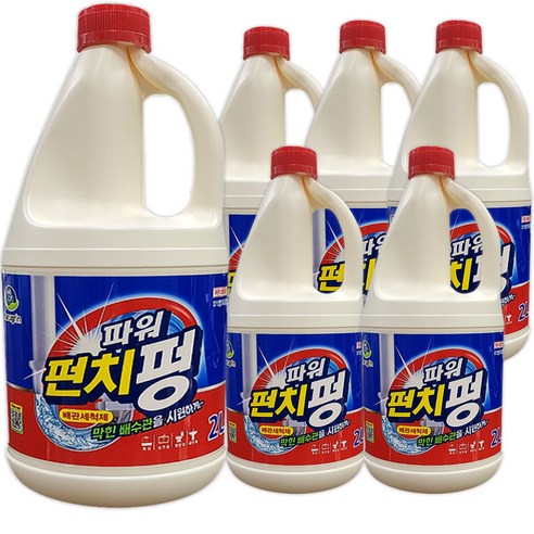 하루그린 배수구세척제 펀치펑 2L 6개 배수구세정제