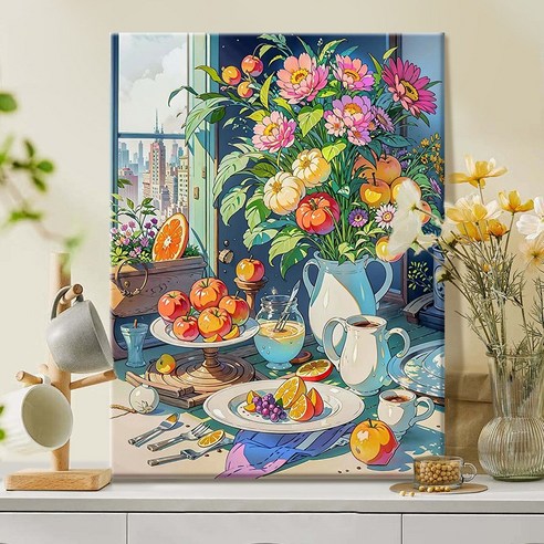 피포페인팅 DIY 명화그리기 유화 그림 그리기 아크릴화 30*40cm, 18타입, 1개