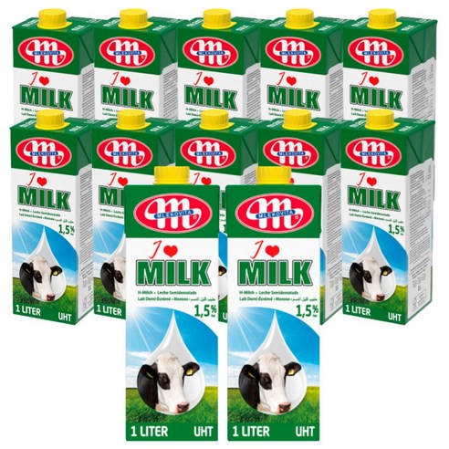 믈레코비타 저지방 우유 1.5%, 1L, 12개
